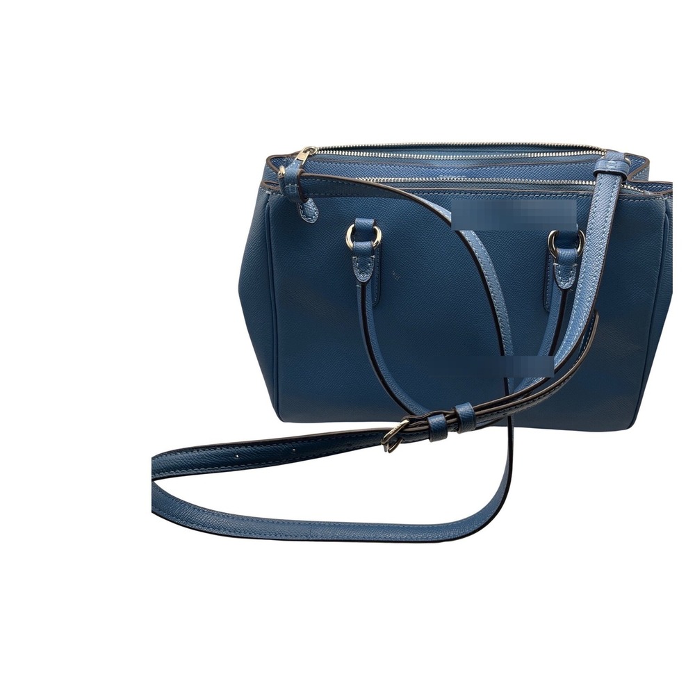 Coach Christie Carryall Blue Crossgrain Leather Satchel Bag F11925 - Picture 8 of 16